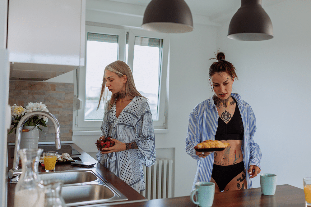 two women in kitchen